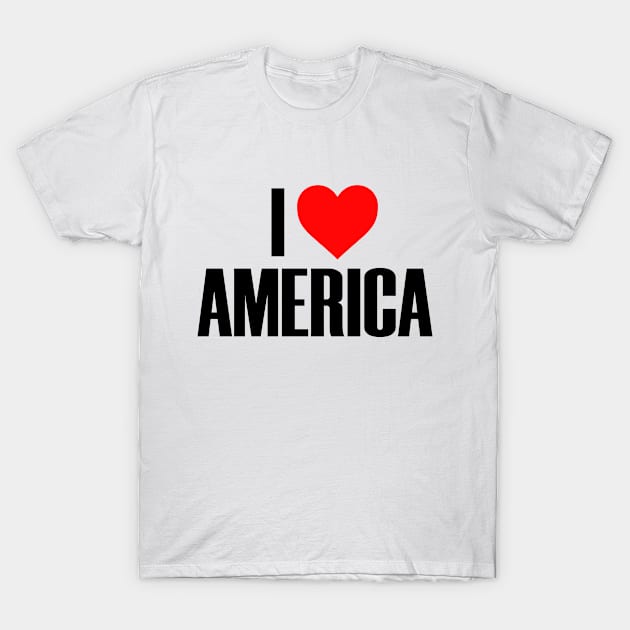 I Love America USA Heart United States T-Shirt by Mellowdellow